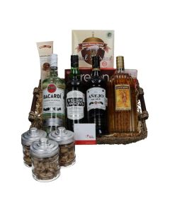 Canasta Gourmet con Ron, Whisky, Tequila