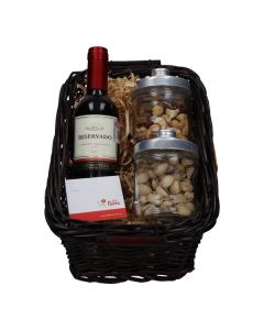 Canasta Vino Tinto 375ml & Pistaches