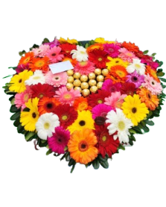 Corazon de Gerberas & chocolates